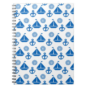 Cartoon Sail Boat Pattern Notebook
