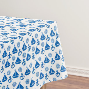 Cartoon Sail Boat Pattern Tablecloth