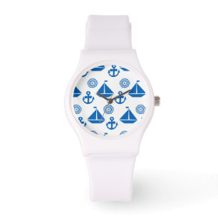 Cartoon Sail Boat Pattern Watch