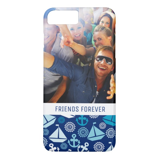 Cartoon Sailboats Pattern | Your Photo & Text Case-Mate iPhone Case (Back)
