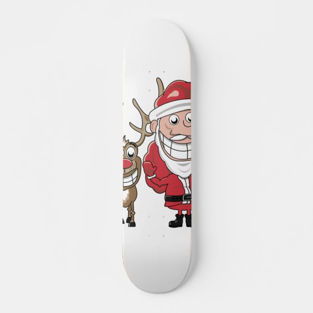 Cartoon Santa and Skateboard (Front)