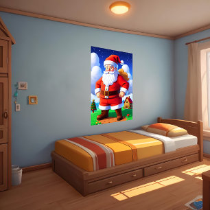 Cartoon Santa Claus   AI Art Poster