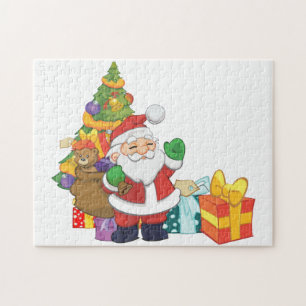 Cartoon santa claus and gifts box jigsaw puzzle