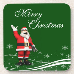 Cartoon Santa Claus Christmas Coaster
