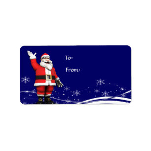 Cartoon Santa Claus Christmas Gift Tag