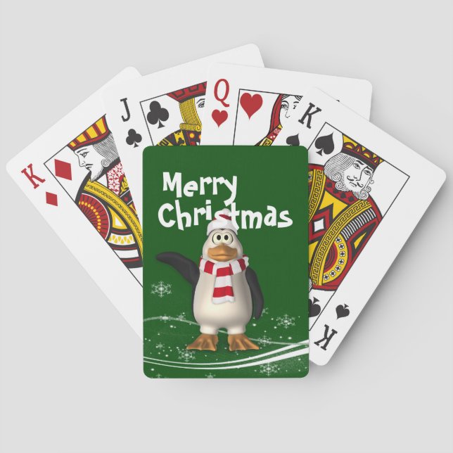 Cartoon Santa Claus Christmas Playing Cards (Back)