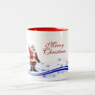 Cartoon Santa Claus Christmas Two-Tone Coffee Mug