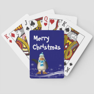 Cartoon Santa Claus Penguin Christmas Playing Cards