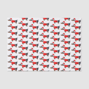 Cartoon Santa Dachshund Dog Christmas Tissue Paper