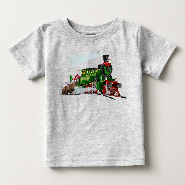 Cartoon Santa express Baby T-Shirt (Front)