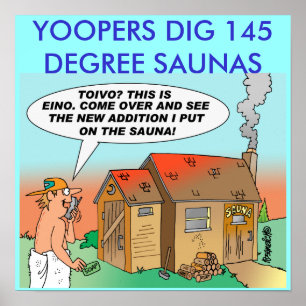 CARTOON SAUNA POSTER features Toivo & Eino