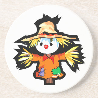 Cartoon scarecrown graphic coaster