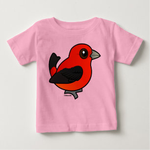 Cartoon Scarlet Tanager Baby T-Shirt