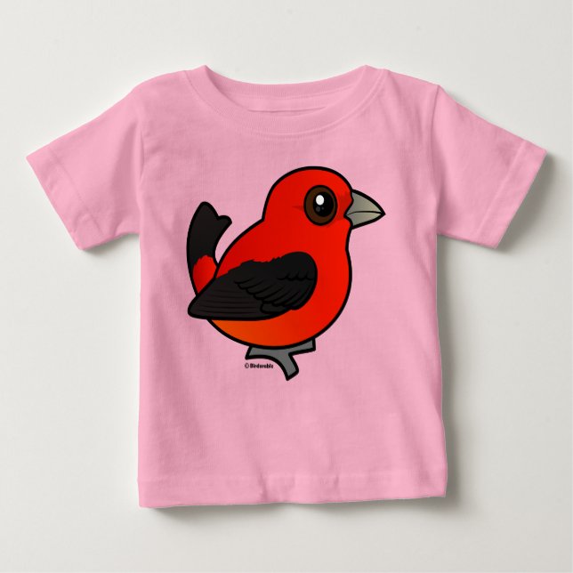 Cartoon Scarlet Tanager Baby T-Shirt (Front)