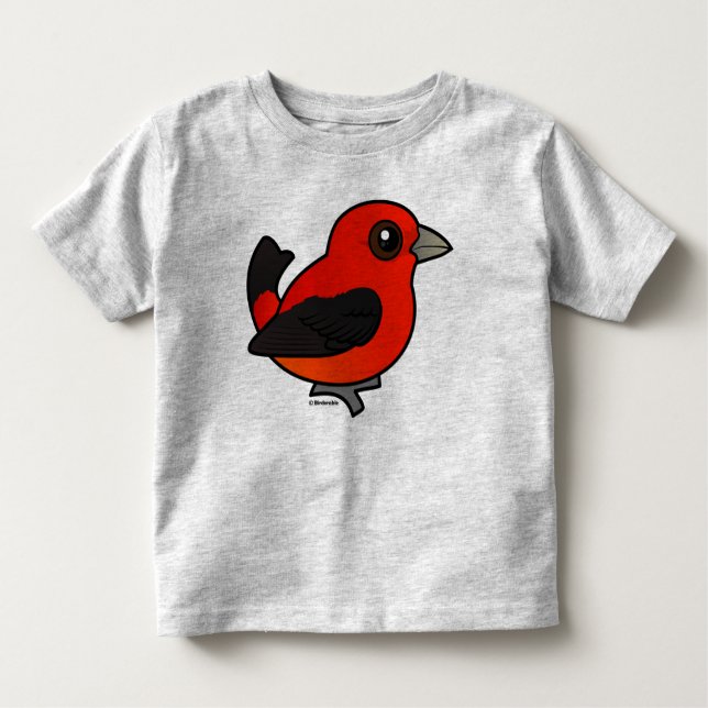 Cartoon Scarlet Tanager Toddler T-Shirt (Front)