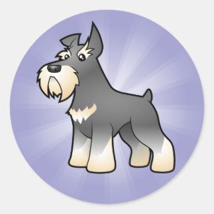 Cartoon Schnauzer Classic Round Sticker