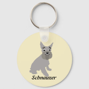 Cartoon Schnauzer Key Ring