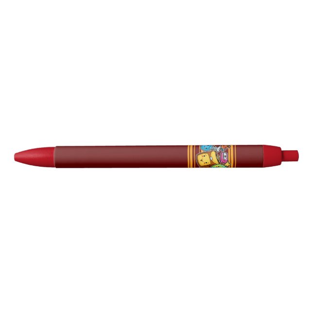 Cartoon School Icons Black Ink Pen (Front)