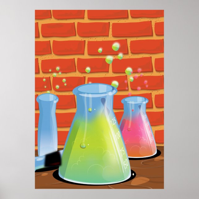 Cartoon Science experiments Poster (Front)