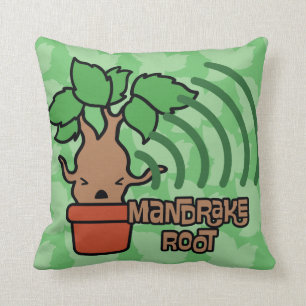 Cartoon Screaming Mandrake Character Art Cushion