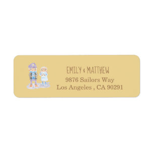 Cartoon Sea Otter Sand Colour Return Address Return Address Label