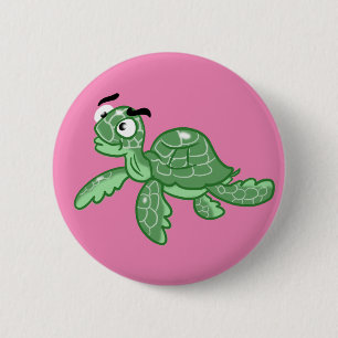 Cartoon Sea Turtle 6 Cm Round Badge