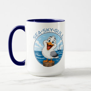 Cartoon Seagull Ceramic Coffee Mug