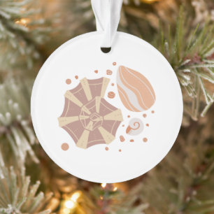 Cartoon seashell with doodle ornament  