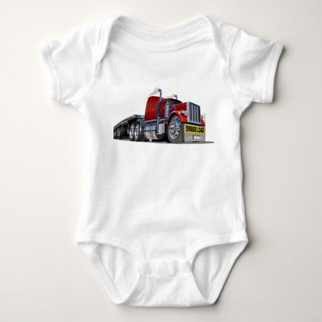 Cartoon semi truck baby bodysuit (Front)