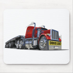 Cartoon semi truck mouse pad