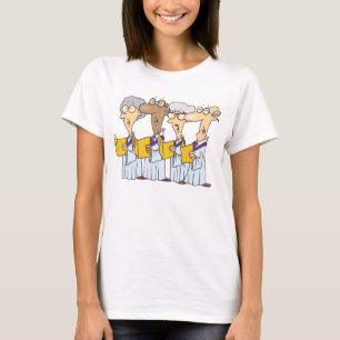 Cartoon Senior Citizens Church Choir Singing T-Shirt