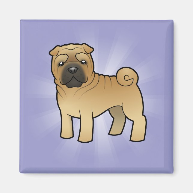 Cartoon Shar Pei Magnet (Front)