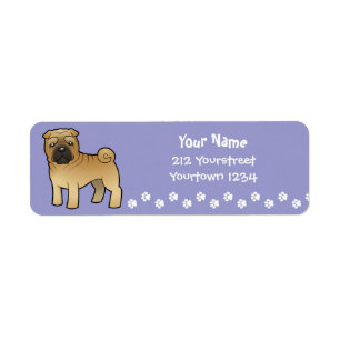 Cartoon Shar Pei Return Address Label