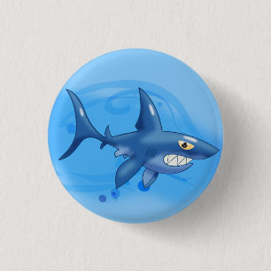 Cartoon Shark 3 Cm Round Badge