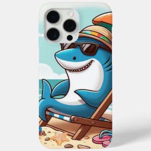 Cartoon shark at the beach iPhone / iPad case