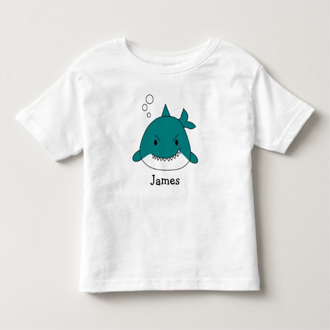Cartoon Shark Personalised Toddler T-Shirt (Front)