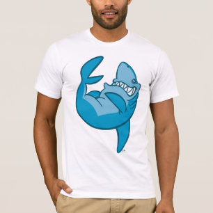 Cartoon Shark rolling back laughing T-shirt