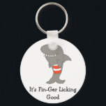Cartoon Shark With Bucket Of Fried Chicken Key Ring<br><div class="desc">This shark found some chicken. He likes it so musch that he does not want to eat anything else.  Because of this,  he and his friends go on land to find more.</div>
