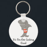 Cartoon Shark With Bucket Of Fried Chicken Key Ring<br><div class="desc">This shark found some chicken. He likes it so musch that he does not want to eat anything else.  Because of this,  he and his friends go on land to find more.</div>