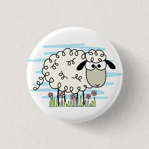 Cartoon Sheep  3 Cm Round Badge