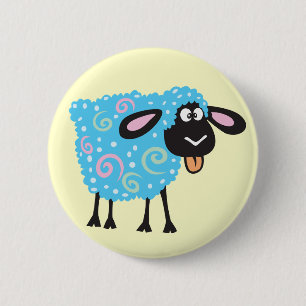 cartoon sheep 6 cm round badge