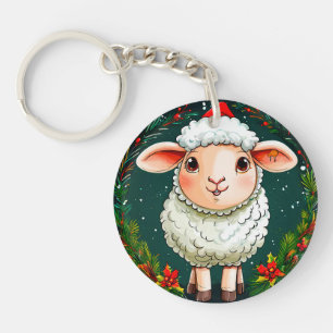 Cartoon Sheep Key Ring