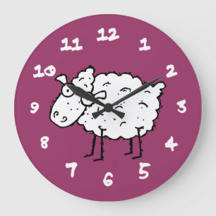 Cartoon Sheep Large Clock
