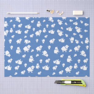 Cartoon Sheep on blue background Tissue Paper