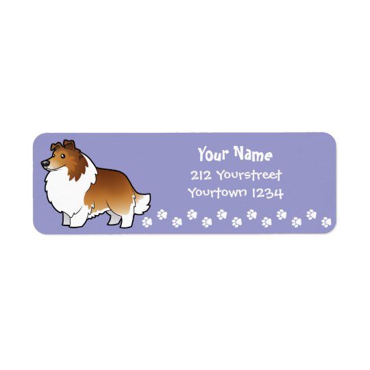 Cartoon Shetland Sheepdog / Collie Return Address Label