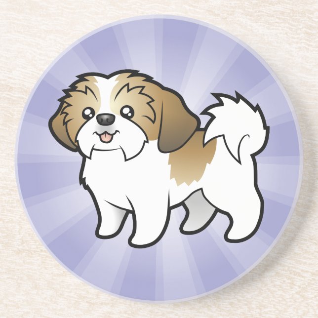 Cartoon Shih Tzu (puppy cut) Coaster (Front)