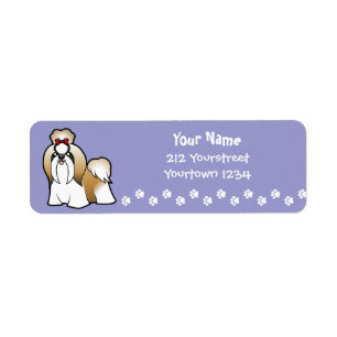 Cartoon Shih Tzu (show cut) Return Address Label