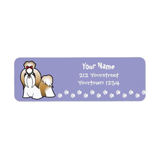 Cartoon Shih Tzu (show cut) Return Address Label (Front)