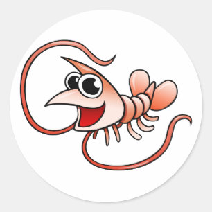 Cartoon Shrimp Classic Round Sticker