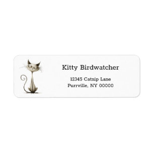 Cartoon Siamese Cat Funny Return Address Label